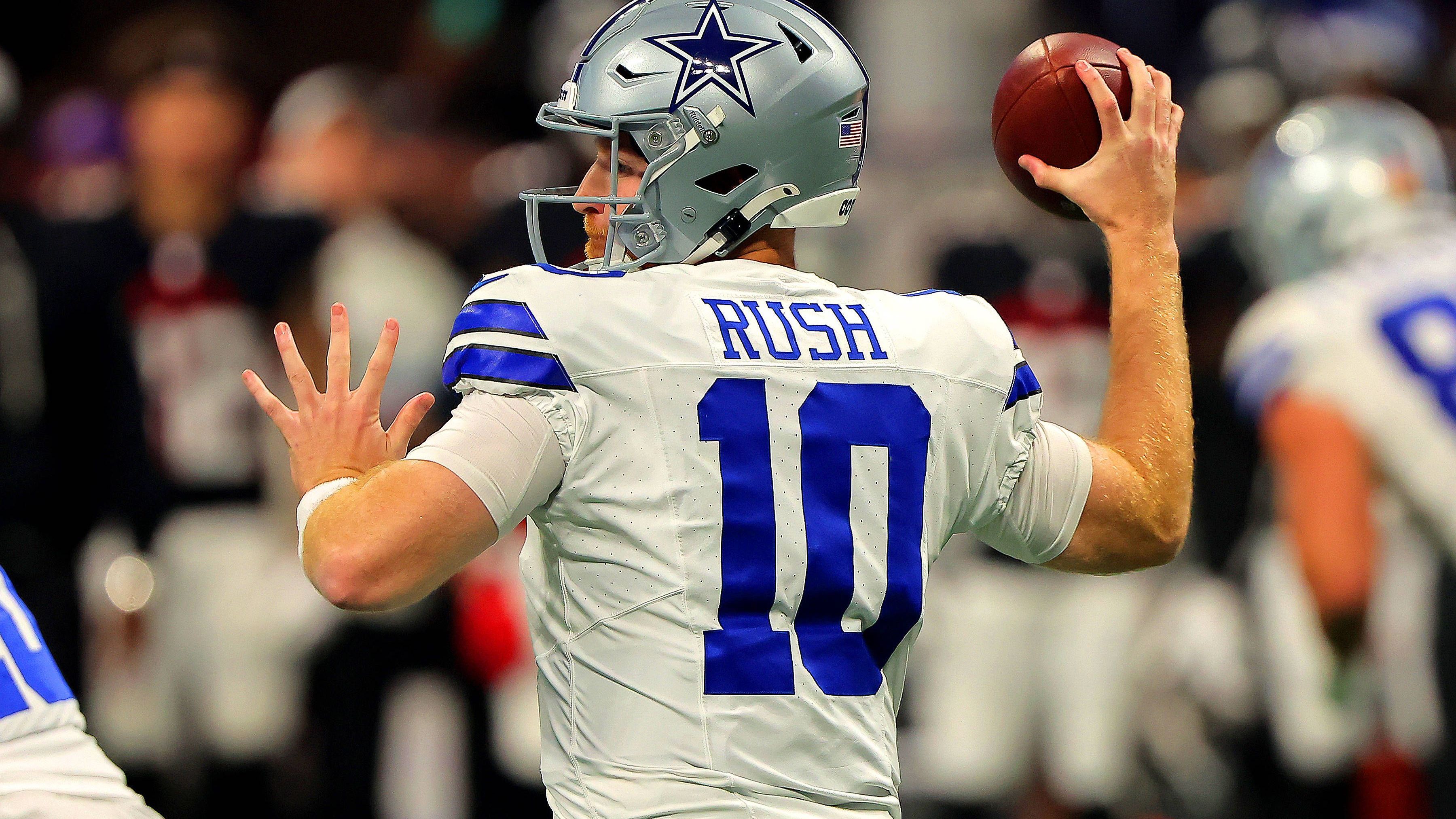 <strong>Dallas Cowboys</strong><br>Dak Prescott hat sich am Oberschenkel verletzt und wird mehrere Wochen ausfallen. In dieser Zeit soll Cooper Rush die Cowboys als Starter auf das Feld führen.<br>• Starter: Cooper Rush (im Bild)<br>• Backups: Trey Lance<br>• Verletzt: Dak Prescott