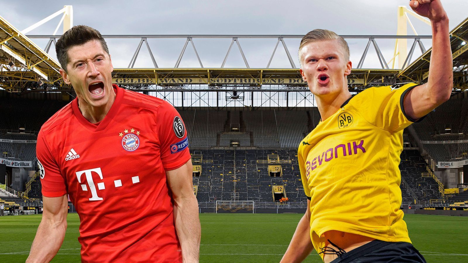 
                <strong>Erling Haaland vs. Robert Lewandowski</strong><br>
                Das Aufeinandertreffen am Dienstagabend könnte sich auch zu einem Privatduell der beiden besten Angreifer im deutschen Fußball-Oberhaus entwickeln. Vor allem Erling Haaland (r.) befindet sich in bestechender Form und war in den zwei Pflichtspielen in der laufenden Saison an allen acht (!) Treffern des BVB direkt beteiligt (fünf Tore, drei Assists). Auf Seiten der Münchner dürfte der amtierende Torschützenkönig Robert Lewandowski auf Erfolgserlebnisse hoffen, beim 1:1 gegen Borussia Mönchengladbach erzielte er den Ausgleich und damit seinen ersten Saisontreffer.
              