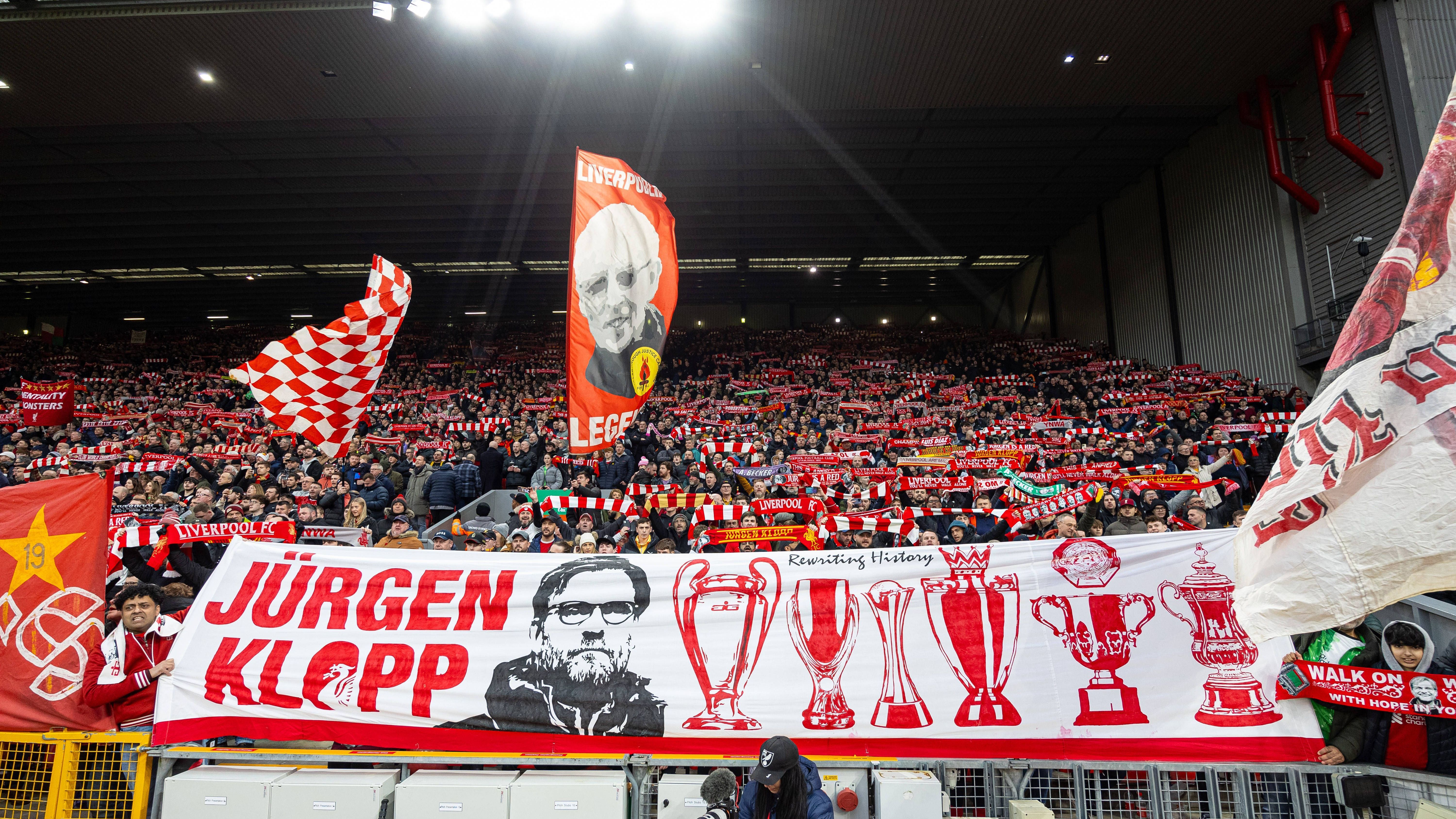 <strong>8. Platz: FC Liverpool</strong><br>- Zuschauer-Einnahmen 2023: 92 Mio. Euro<br>- Veränderung gegenüber 2022: -10 Mio. Euro