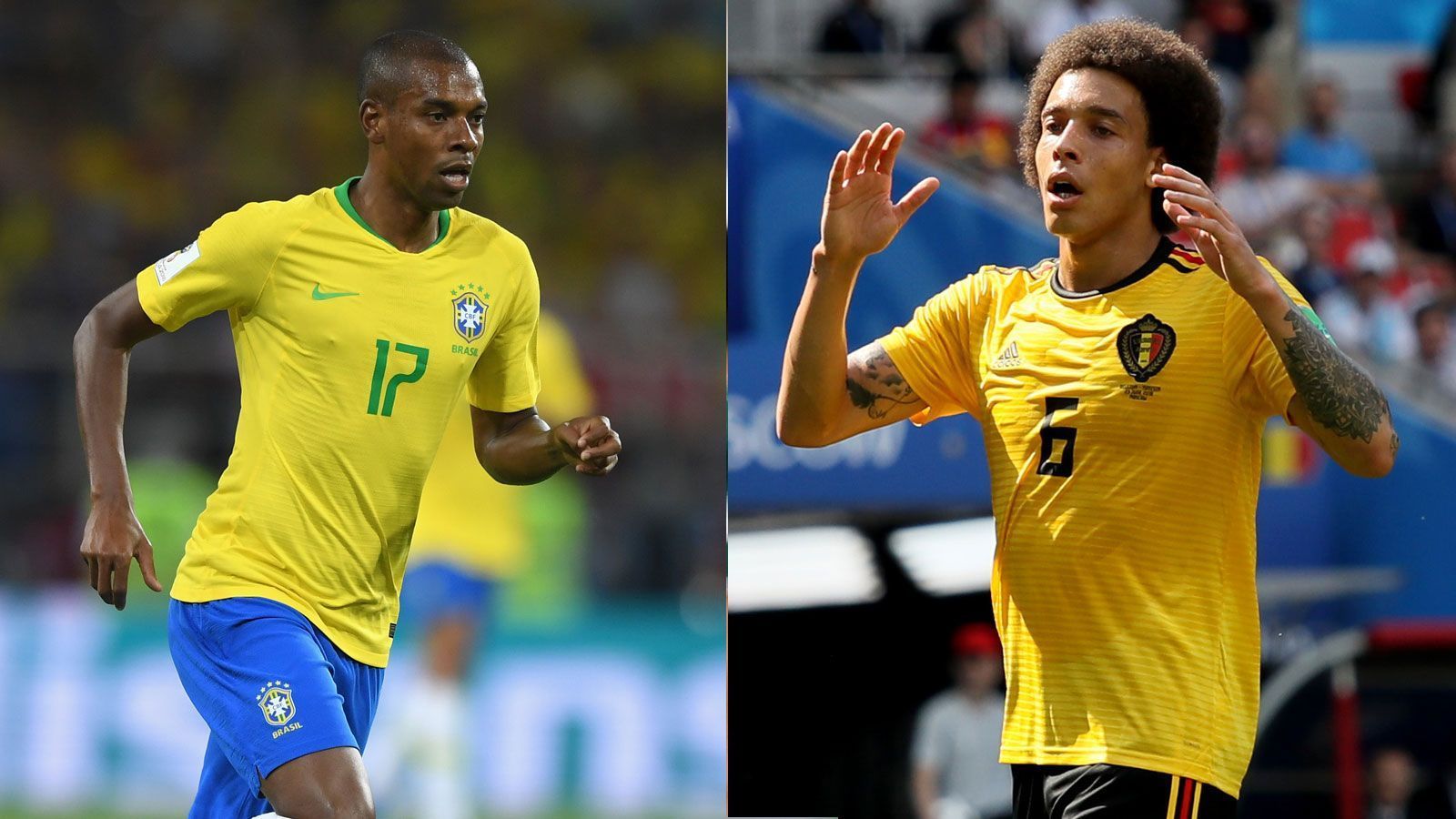 
                <strong>Defensives Mittelfeld: Fernandinho vs. Axel Witsel</strong><br>
                Fernandinho muss den gelb-gesperrten Casemiro ersetzen. Ein herber Verlust für die Brasilianer, denn Fernandinho kam bisher nur zu Kurzeinsätzen. Seine Ligaform für Premier-League-Sieger Manchester City war allerdings stark. Axel Witsel auf der Gegenseite ist der einzige echte Sechser im Team von Belgien und soll vor der Abwehr für Stabilität sorgen. Das gelang ihm bisher nicht immer. Schwer zu vergleichen. Punkt für beide.
              