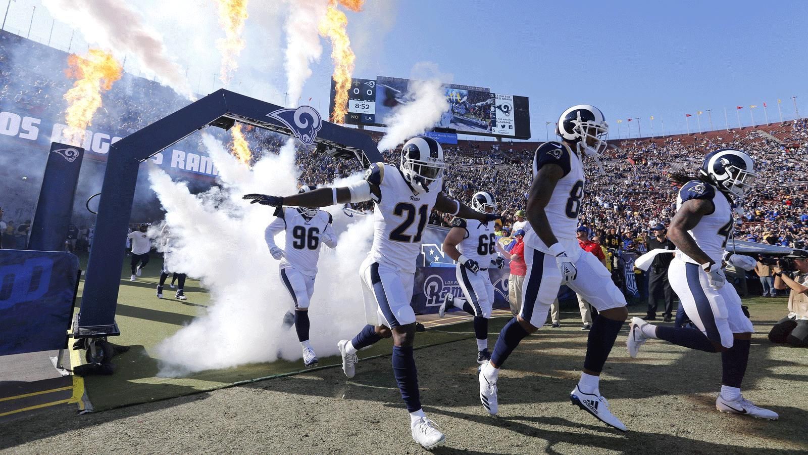 
                <strong>Los Angeles Rams</strong><br>
                Quarterback (3): Brandon Allen, Sean Mannion, Jared GoffRunning Back (4): John Kelly, Malcolm Brown, Todd Gurley, Justin DavisWide Receiver (6): Brandin Cooks, Robert Woods, Josh Reynolds, Mike Thomas, Pharoh Cooper, Cooper KuppTight End (3): Gerald Everett, Gerald Everett, Tyler HigbeeOffensive Line (8): Brian Allen, Austin Blythe, John Sullivan, Jamil Demby, Rodger Saffold, Andrew Whitworth, Rob Havenstein, Joseph NoteboomDefensive Line (6): John Franklin-Myers, Ethan Westbrooks, Michael Brockers, Sebastian Joseph-Day, Ndamukong Suh, Tanzel SmartLinebacker (10): Mark Barron, Cory Littleton, Micah Kiser, Ramik Wilson, Bryce Hager, Justin Lawler, Trevon Young, Dominique Easley, Samson Ebukam, Matt LongacreSecondary (9): Sam Shields, Troy Hill, Nickell Robey-Coleman, Aqib Talib, Marcus Peters, Blake Countess, Marqui Christian, John Johnson III, Lamarcus JoynerSpecialists (3): Greg Zuerlein, Jake McQuaide, Johnny Hekker
              