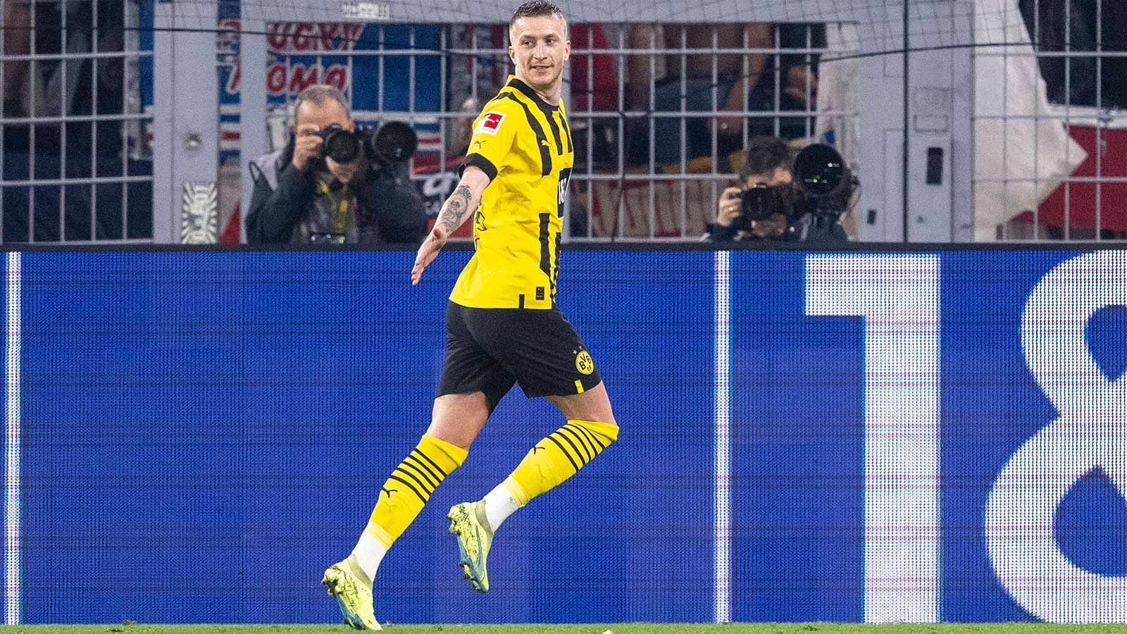 
                <strong>Marco Reus  </strong><br>
                Nachdem Reus gegen Schalke krankheitsbedingt fehlte, kehrte der Kapitän nun wieder in die Startaufstellung zurück und trifft doppelt. Erst gelingt ihm bei einem starken kombinierten Angriff das 3:0, später legt er in der 70. Minute mit dem 6:1 nach und wird daraufhin ausgewechselt. ran-Note: 2  
              