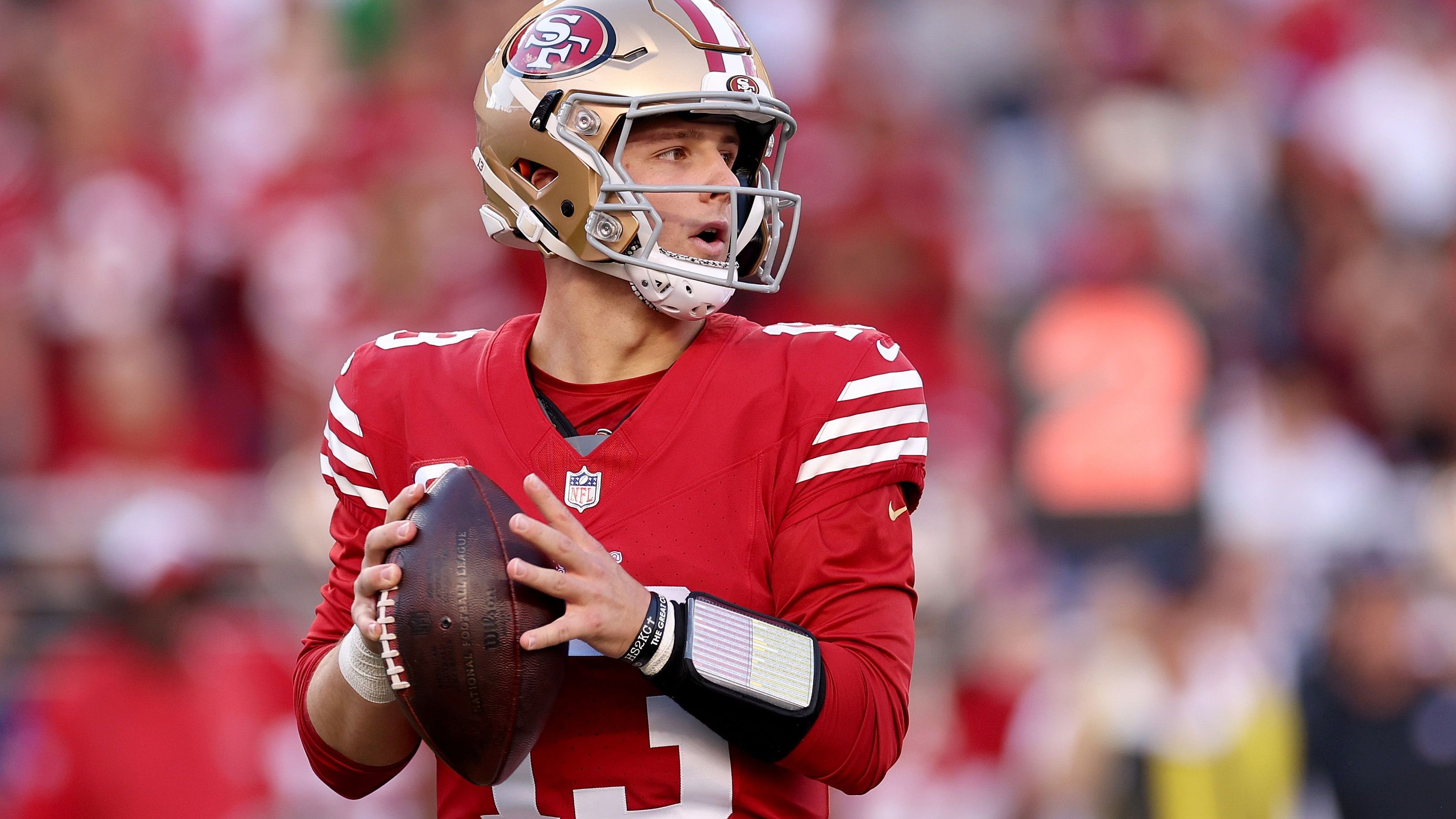 <strong>Platz 3: Brock Purdy (San Francisco 49ers)</strong><br>Super Bowl LVIII<br>Datum: 11. Februar 2024<br>Super-Bowl-Teams: San Francisco 49ers - Kansas City Chiefs<br>Alter: 24 Jahre, 1 Monat, 14 Tage