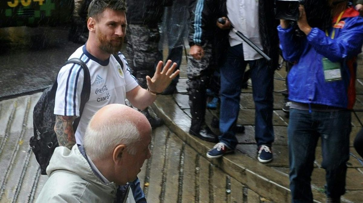 Nur in Zivil in La Paz: Lionel Messi
