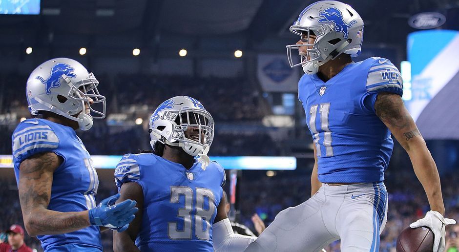 
                <strong>Detroit Lions</strong><br>
                NFL-Rekorde: Cornerback Darius Slay verteidigte 26 Pässe, die meisten in dieser NFL-Saison und die meisten für einen Lions-Spieler seit 1991.Mit acht Interceptions führt er zusammen mit Kevin Byard von den Tennessee Titans die Liga an.
              