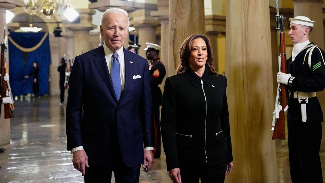 Joe Biden und Kamala Harris bei Trump Amtseinführung am 20. Januar 2025 im Kapitol.