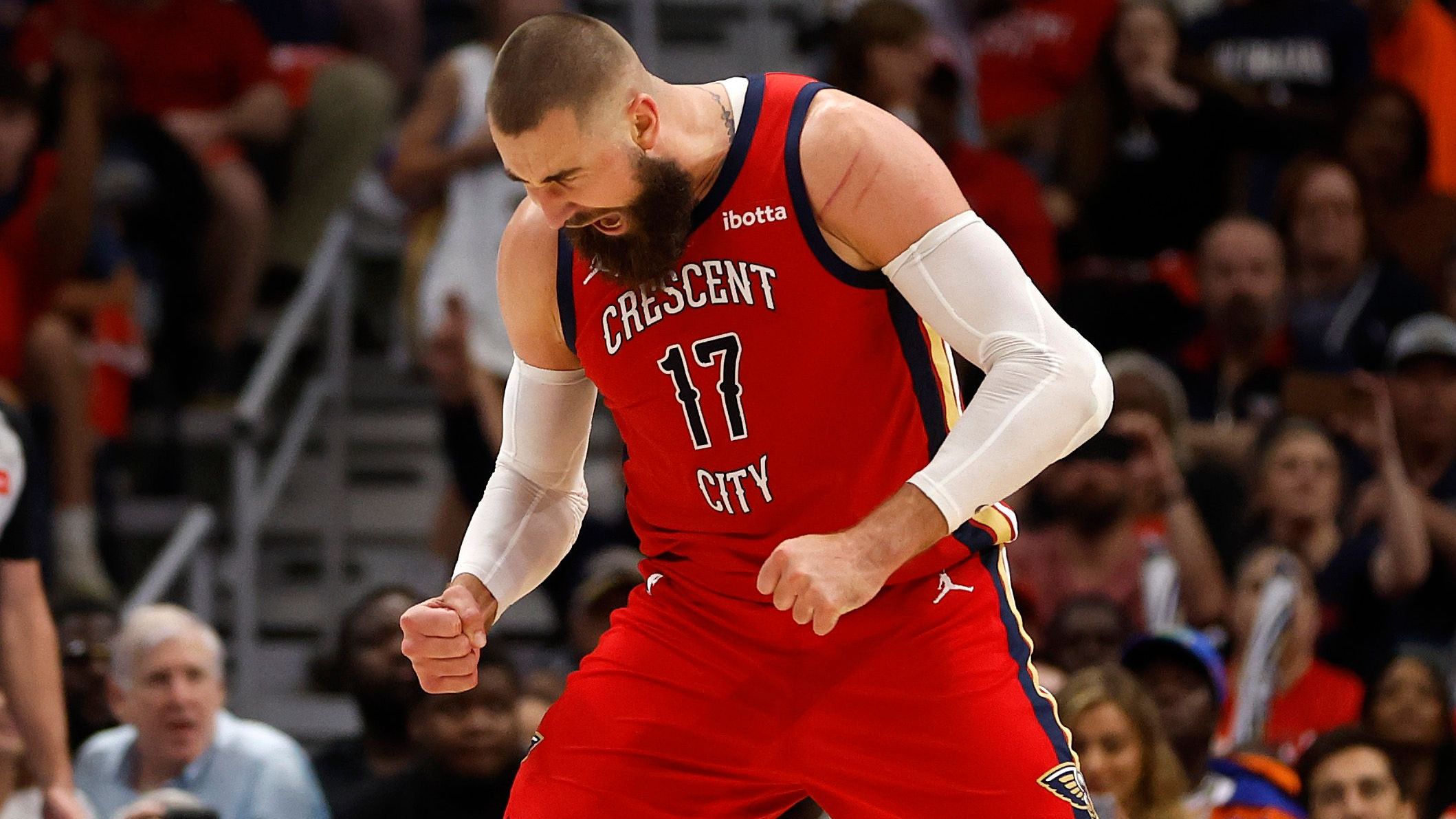 <strong>Jonas Valanciunas</strong> <br>Position: Center<br>Letztes Team: New Orleans Pelicans<br>Letztes Gehalt: ca. 15,4 Millionen Dollar<br>Stats 2023/24: 12,2 Punkte, 8,8 Rebounds, 2,1 Assists