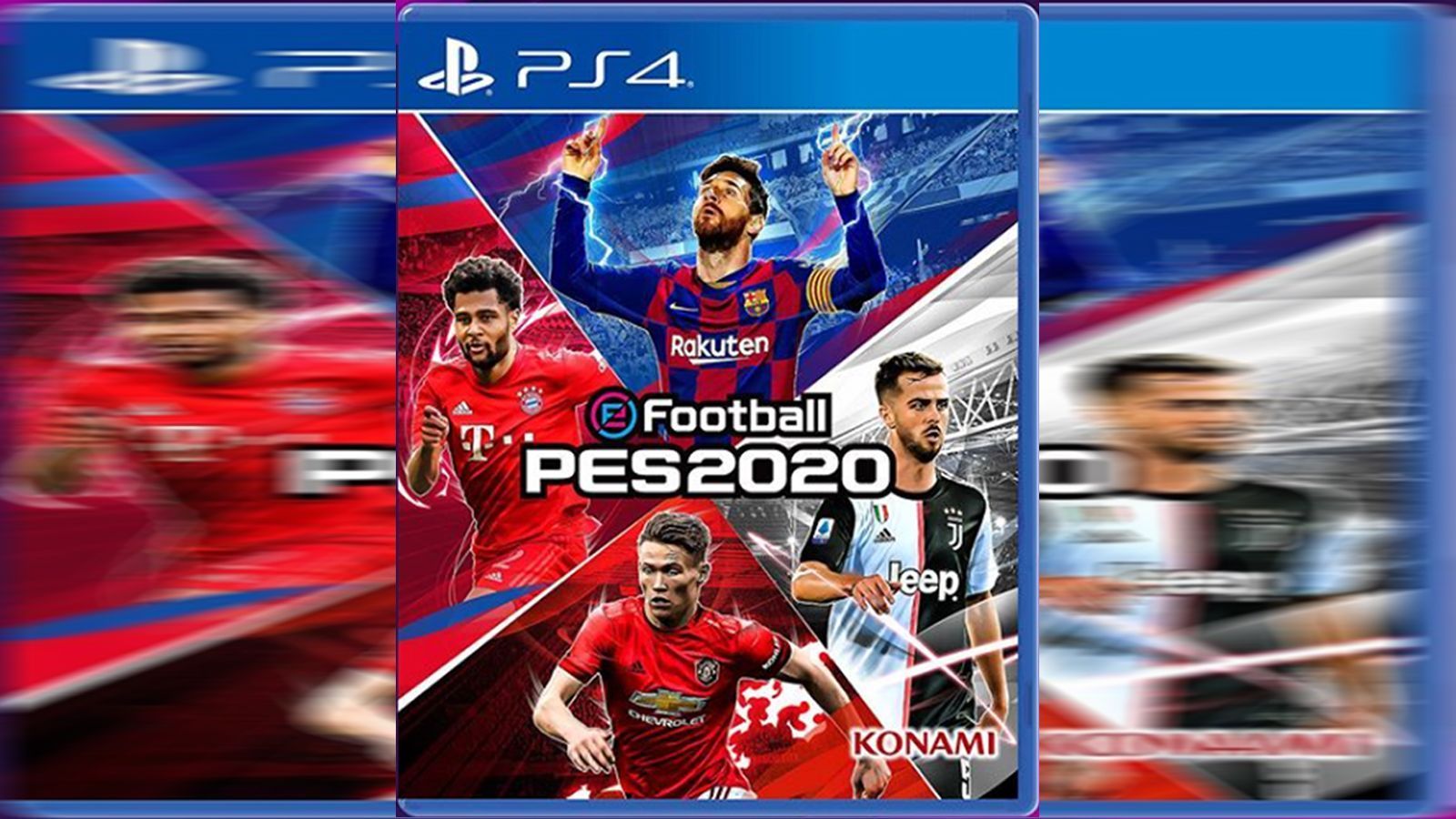 
                <strong>PES 2020  </strong><br>
                Am 10. September erscheint PES 2020. Auf dem Cover sind Lionel Messi, Miralem Pjanic, Scott McTominay und Serge Gnabry.
              