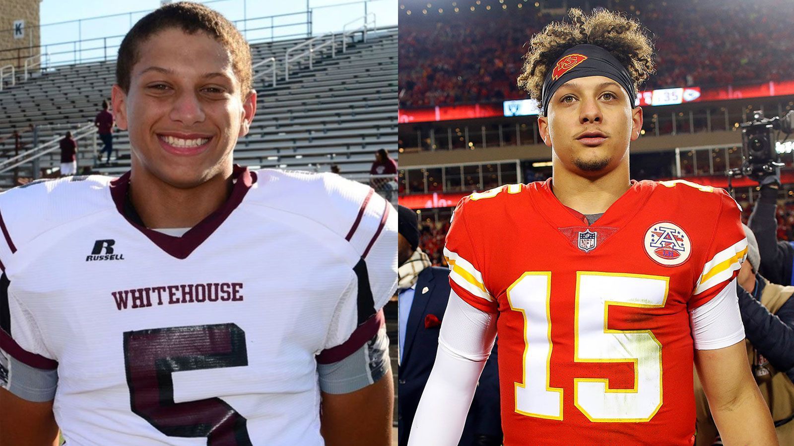 
                <strong>Patrick Mahomes 2009 und heute</strong><br>
                Patrick Mahomes zu High-School-Zeiten und aktuell. Ist der erwachsen geworden!
              