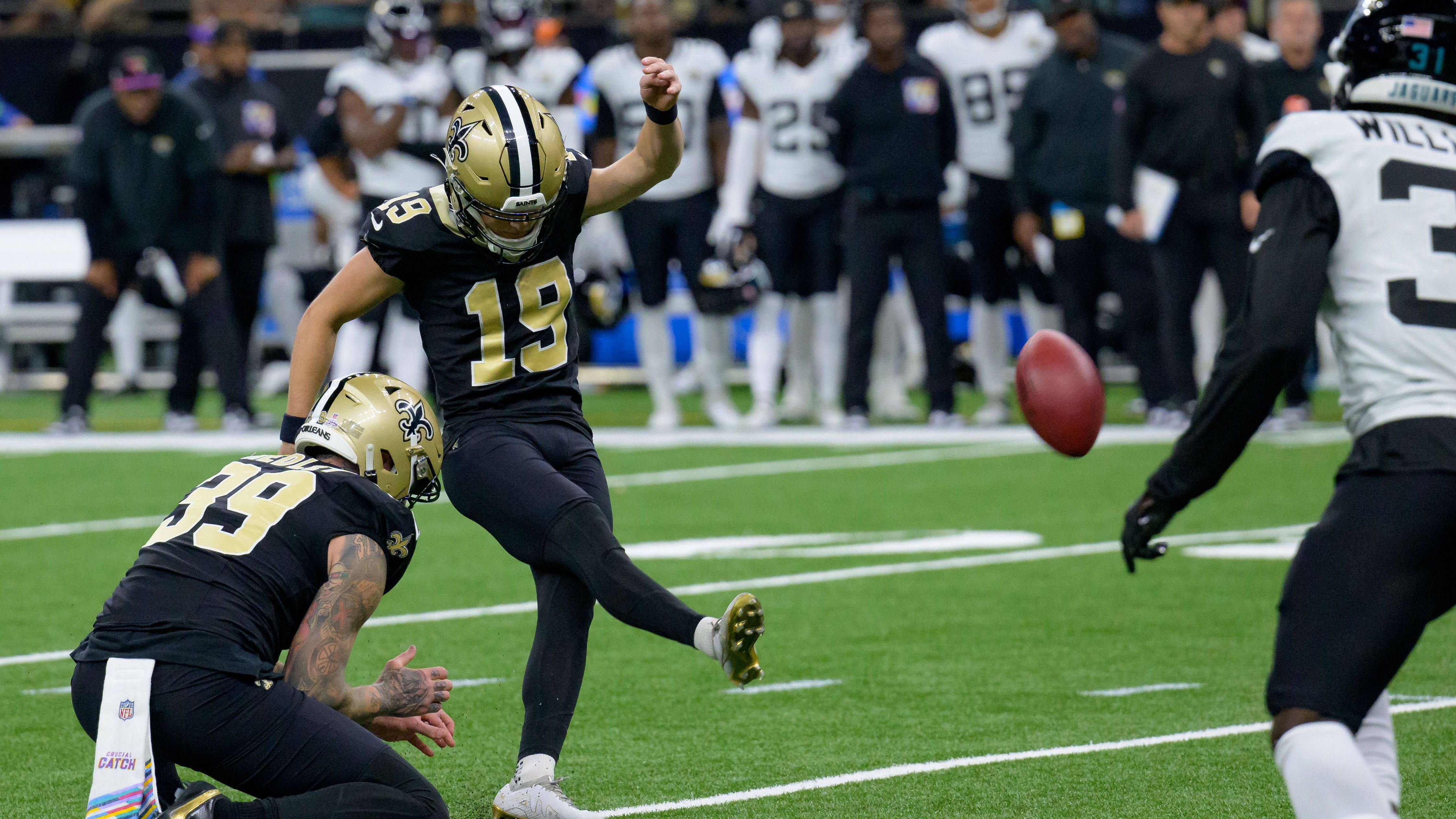 <strong>Platz 25: Blake Grupe (New Orleans Saints)</strong><br>- Field-Goal-Quote: 81,1 Prozent (30/37) / Längstes: 55 Yards<br>- Extrapunkt-Quote: 100 Prozent (40/40)<br>- Erzielte Punkte: 130