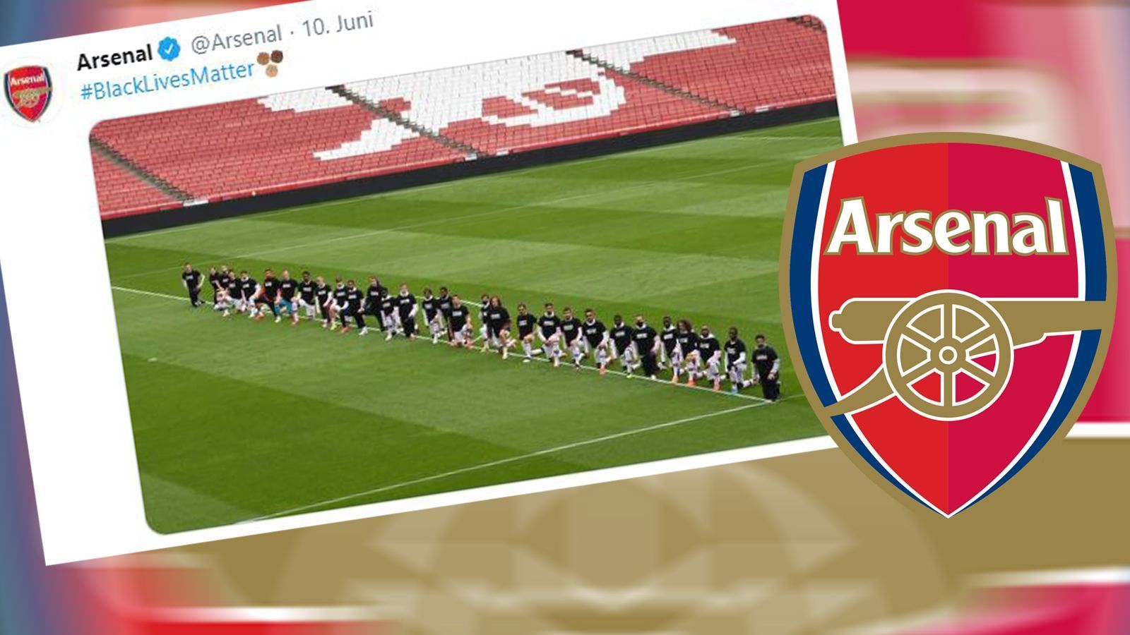 
                <strong>FC Arsenal</strong><br>
                Auch der FC Arsenal schloss sich der Solidaritätsbekundung an. Schon während der Corona-Krise hatten sich die Spieler der Premier League als #playerstogether zusammengeschlossen, um das Gesundheitssystem im Vereinigten Königreich finanziell zu unterstützen. 
              