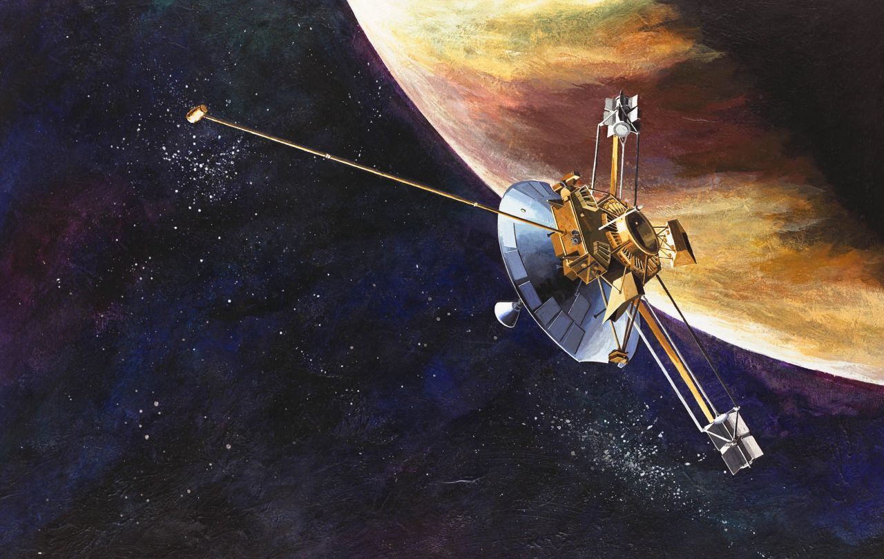 In den 50er-Jahren explodierten noch die meisten der knapp 20 "Pioneer"-Sonden auf der Startrampe. Später waren sie sprichwörtliche Pioniere im Sonnensystem und schickten erste Bilder von Venus, Saturn und – wie hier 1973 mit der Raumsonde "Pioneer 10" illustriert - Jupiter.