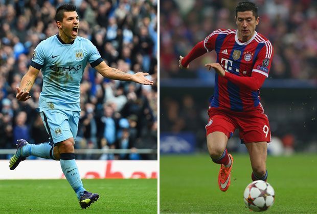 
                <strong>Sergio Aguero vs. Robert Lewandowski</strong><br>
                Aguero schoss in dieser Saison bereits 14 Tore. Bei Lewandowski stehen acht Treffer zu Buche. Dennoch ist der Pole ein besserer mitspielender Stürmer. In Sachen Torabschluss geben sich beide nichts. Unentschieden. City 6:8 Bayern.
              