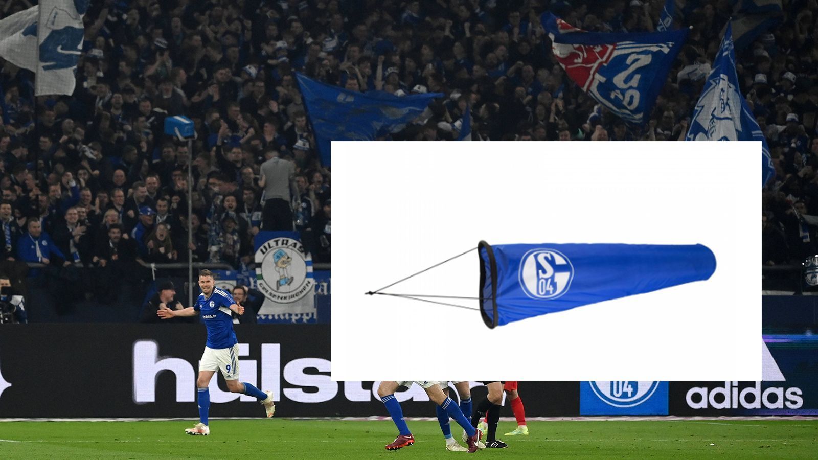 
                <strong>FC Schalke 04</strong><br>
                Neben einer Miniatur-Modell-Gondel und diversen Hawaii-Hemden findet man im Fanshop des FC Schalke auch einen königsblauen Windsack. Die Fans des Abstiegskandidaten, die einen Windmast besitzen, können also jeden wissen lassen, für welchen Verein ihr Herz schlägt. Aus Gelsenkirchener Sicht wird man hoffen, dass am Ende der Saison für Schalke der Wind noch in der 1.  Liga und nicht in der 2. Liga weht. 14,95 Euro kostet der Windsack.
              