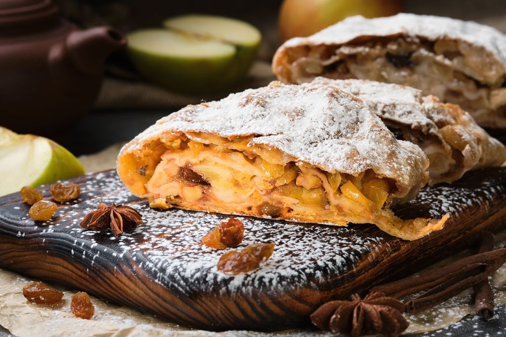 Rezept: Apfelstrudel mit Blätterteig und Quark