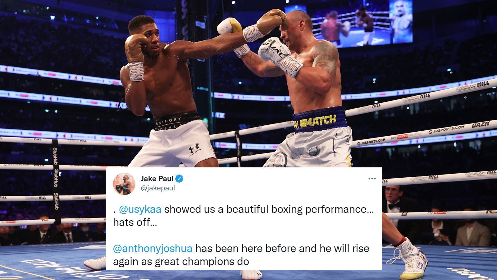 
                <strong>Auch Jake Paul äußert sich</strong><br>
                Ohne die Meinung von Youtuber/Boxer Jake Paul wird heutzutage wohl kein Kampfsport-Event mehr stattfinden. 
              