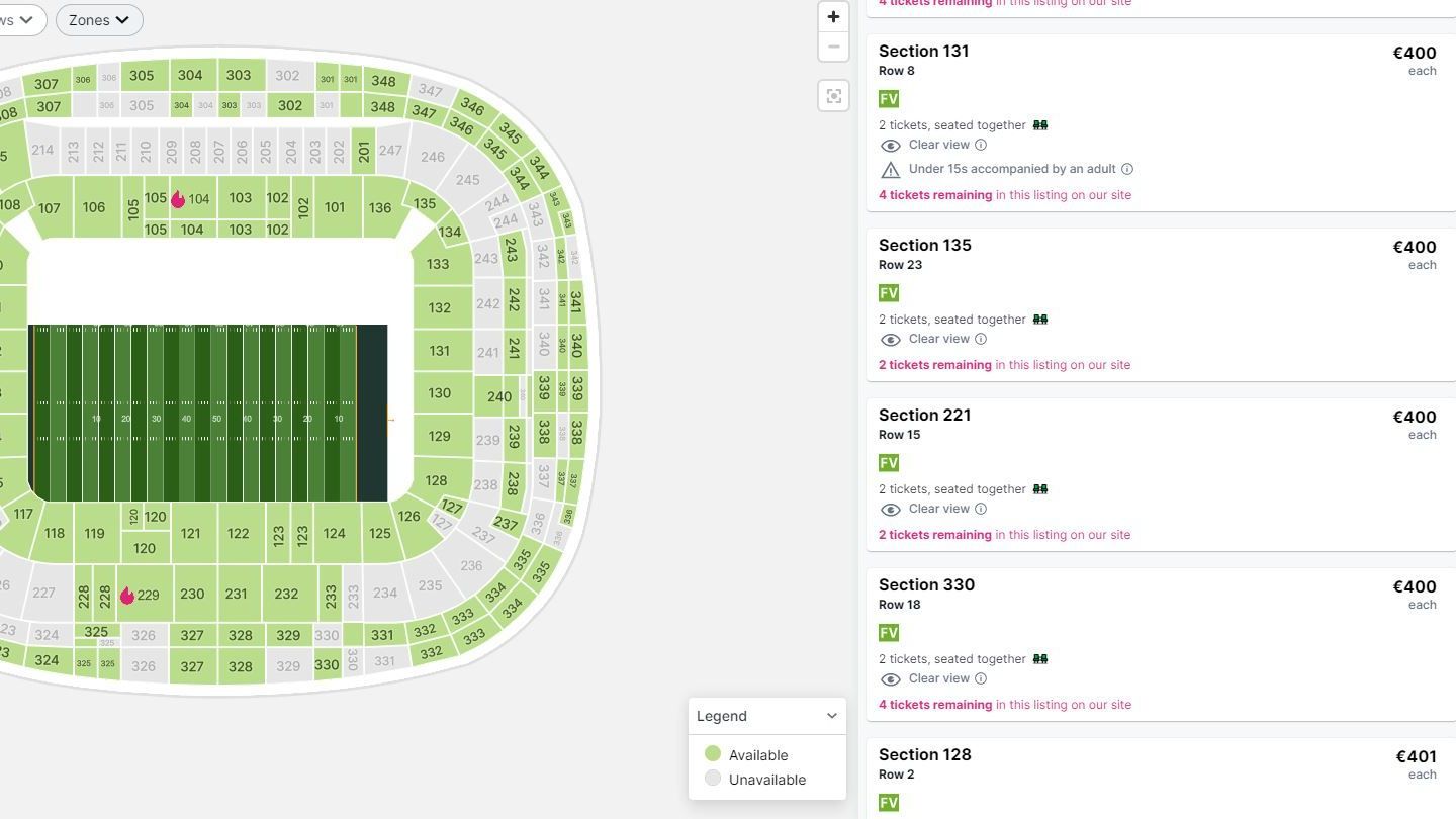 <strong>Viagogo eskaliert 2.0</strong><br>Ihr dachtet, 300 Flocken für ein NFL-Ticket sind viel? Lasst euch gesagt sein: Das ist nichts im Vergleich zu anderen "Angeboten". Lasst uns die Preisleiter gemeinsam hochklettern..