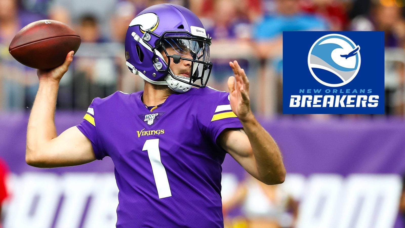 
                <strong>South Division: New Orleans Breakers</strong><br>
                &#x2022; <strong>Standort:</strong> New Orleans, Louisiana<br>&#x2022; <strong>Coach:</strong> Larry Fedora<br>&#x2022; <strong>Stars:</strong> Kyle Sloter (Bild)<br>&#x2022; <strong>Team-Farben:</strong> Blau, Weiß<br>&#x2022; <strong>Divisions Rivale:</strong> Tampa Bay Bandits ("The Breaker Bay Brawl")<br>&#x2022; <strong>Erstes Match:</strong> Gegen Philadelphia Stars<br>
              