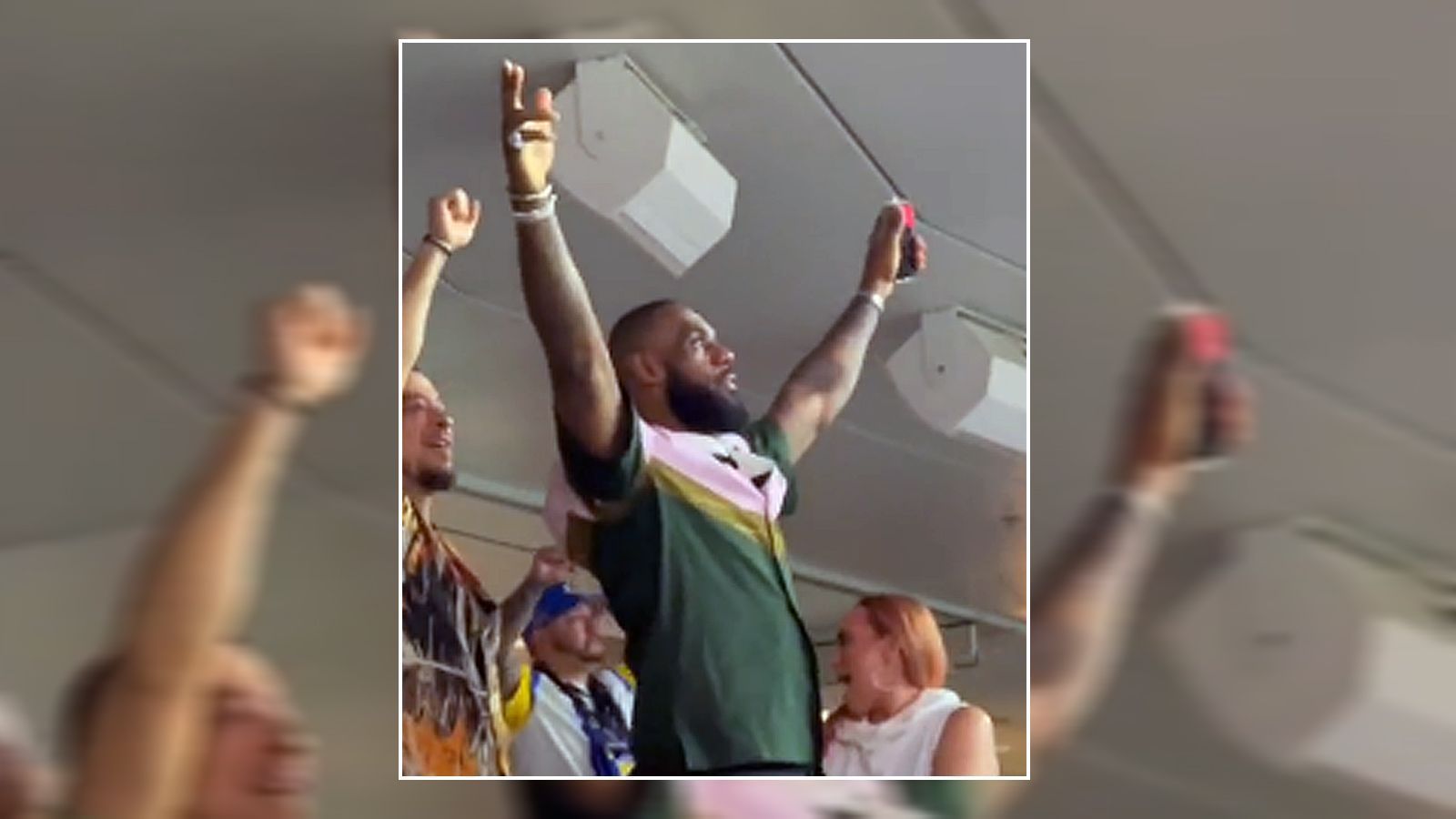 
                <strong>LeBron James</strong><br>
                Stars aus anderen Sportarten waren natürlich auch beim Super Bowl als Fans zugegen, etwa NBA-Profi LeBron James von den LA Lakers.
              