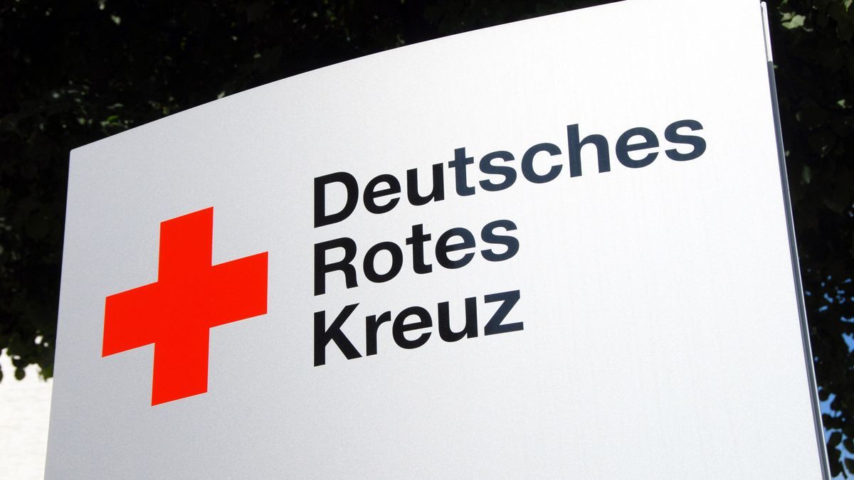 Hameln, Lower Saxony / Germany - June 29, 2008: Logo of German Red Cross in Hameln Germany - Red Cross and Red Crescent Movement is an international humanitarian movement