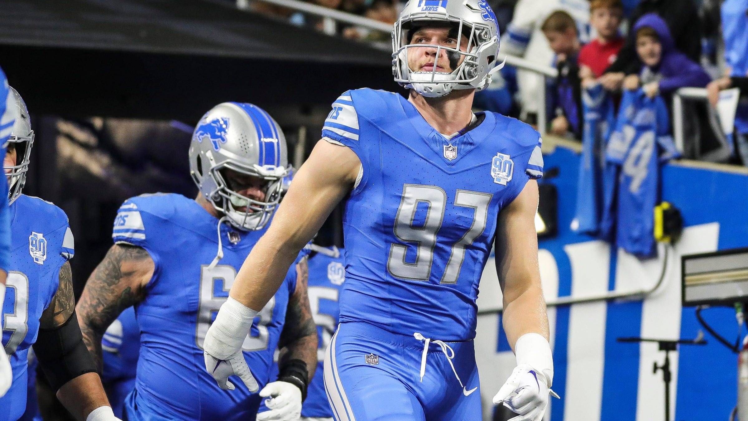 <strong>Detroit Lions: fünf Pro Bowler</strong><br>Sam LaPorta (Tight End)<br>Penei Sewell (Tackle)<br>Frank Ragnow (Center)<br>Aidan Hutchinson (Foto, Defensive End)<br>Jalen Reeves-Maybin (Special Teamer)