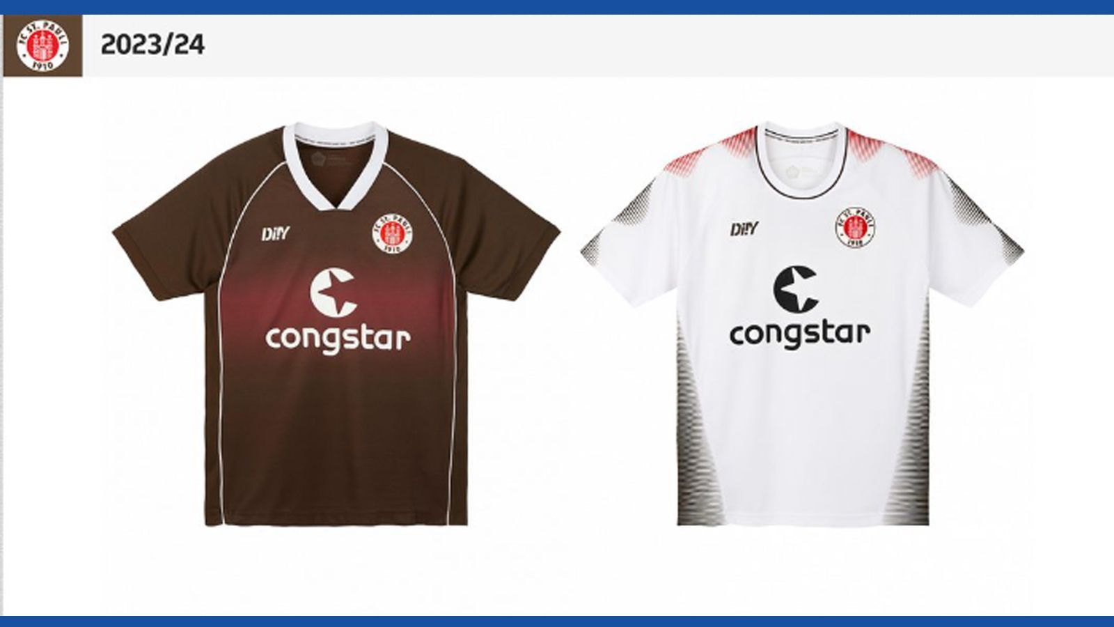 <strong>Platz 18 - FC St. Pauli</strong><br>Nicht falsch verstehen. Wir mögen St. Pauli sehr gerne und das braune Trikot ist Kult. Nur verstehen wie das Design dieses Jahr nicht ganz und müssen so die Rote Laterne im Ranking in den Norden geben. Schweren Herzens. Denn der traditionelle Brustring wirkt in diesem Jahr mehr wie ein versehentlicher, rötlicher Farbklecks, als gewollt. Oder wie zu oft gewaschen. Das geht cooler! Aber dennoch ist dieses Jersey allein aus nostalgischen Gründen sympathisch.