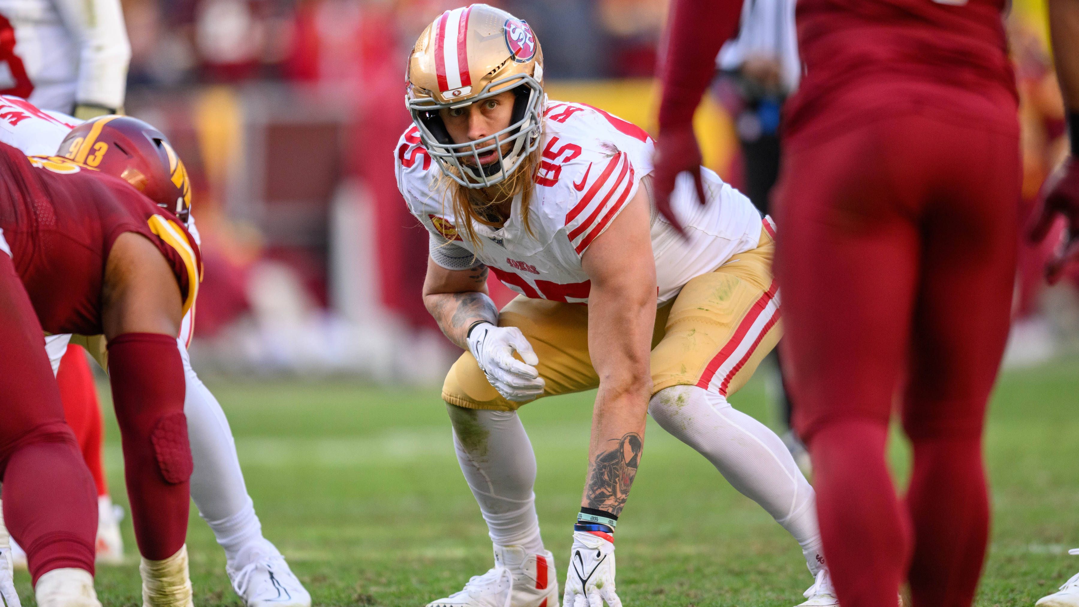 <strong>George Kittle (San Francisco)</strong><br>Zwei Jahre später wurde an ein und derselben Stelle ein weiterer großer NFL-Star gedraftet: George Kittle. Der Top-Tight-End der San Francisco 49ers wurde 2017 ebenfalls - wie Diggs - an 146. Stelle ausgewählt. Kittle ist viermaliger Pro Bowler.