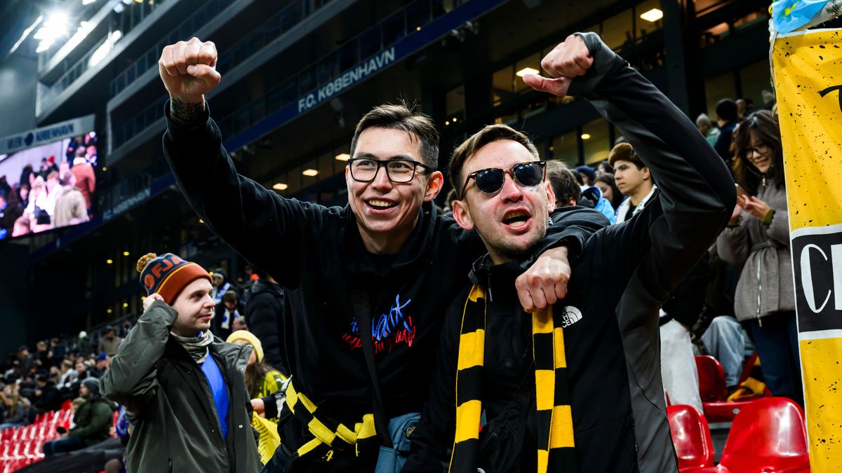 Champions League - League Phase - FC Kobenhavn mod Kairai Almaty - 26.11.2025 Kairat fans. Champions League - League Phase - FC Kobenhavn mod Kairai Almaty - 26.11.2025. Kobenhavn, Danmark. 26 Nove...