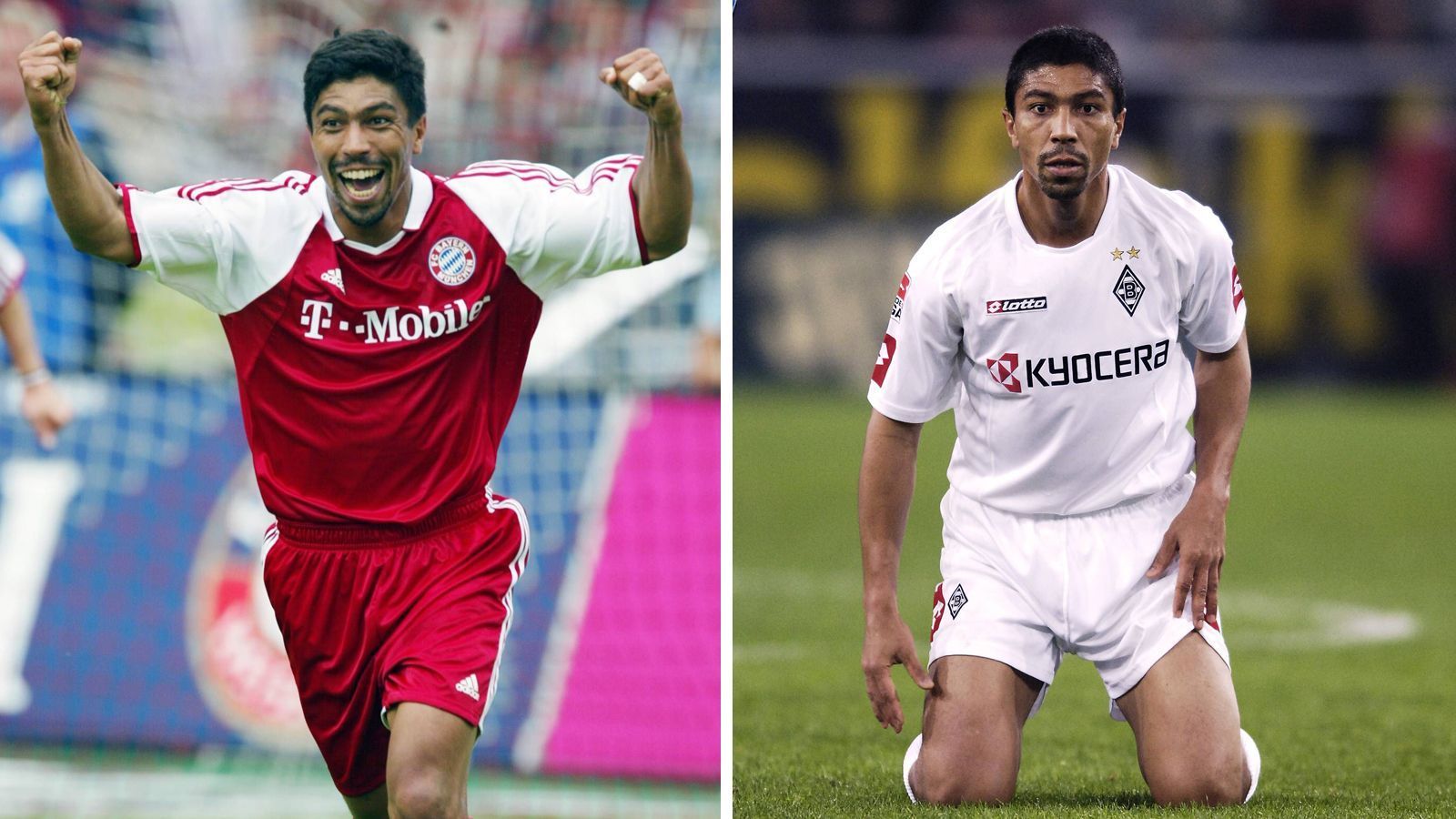 
                <strong>Giovane Elber, brasilianischer Nationalspieler</strong><br>
                Bundesliga-Spiele/-Tore: 4/0 für Gladbach, 169/92 für die Bayern. Elber holt vier Meistertitel mit den Bayern, kehrt nach einem Abstecher bei Olympique Lyon in die Bundesliga zu Gladbach zurück. Die Verpflichtung ist allerdings ein Flop, an frühere Zeiten kann Elber nicht mehr anknüpfen.
              