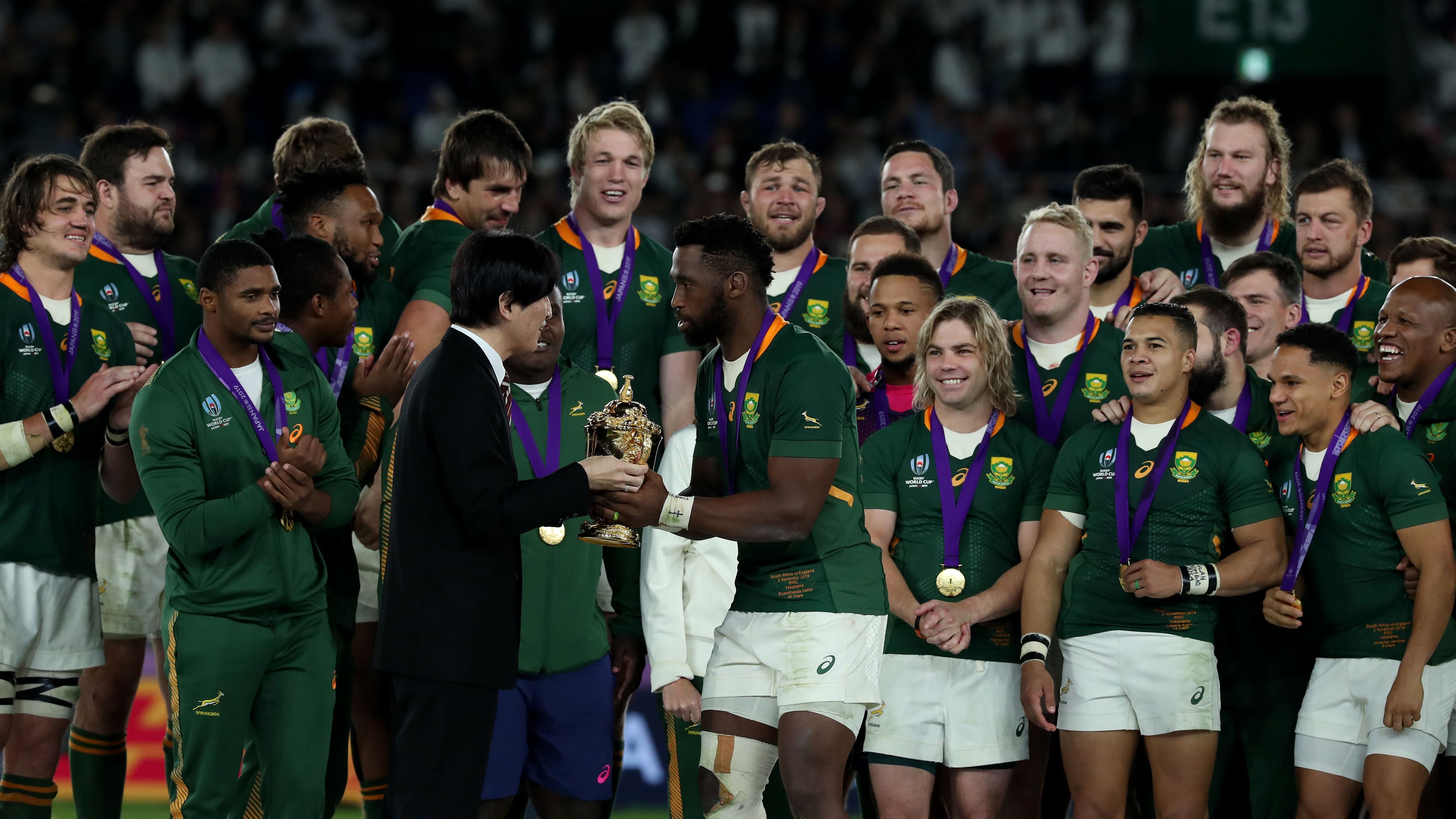 <strong>Südafrika 2019</strong><br>Gastgeber: Japan; Finale: Südafrika - England 32:12