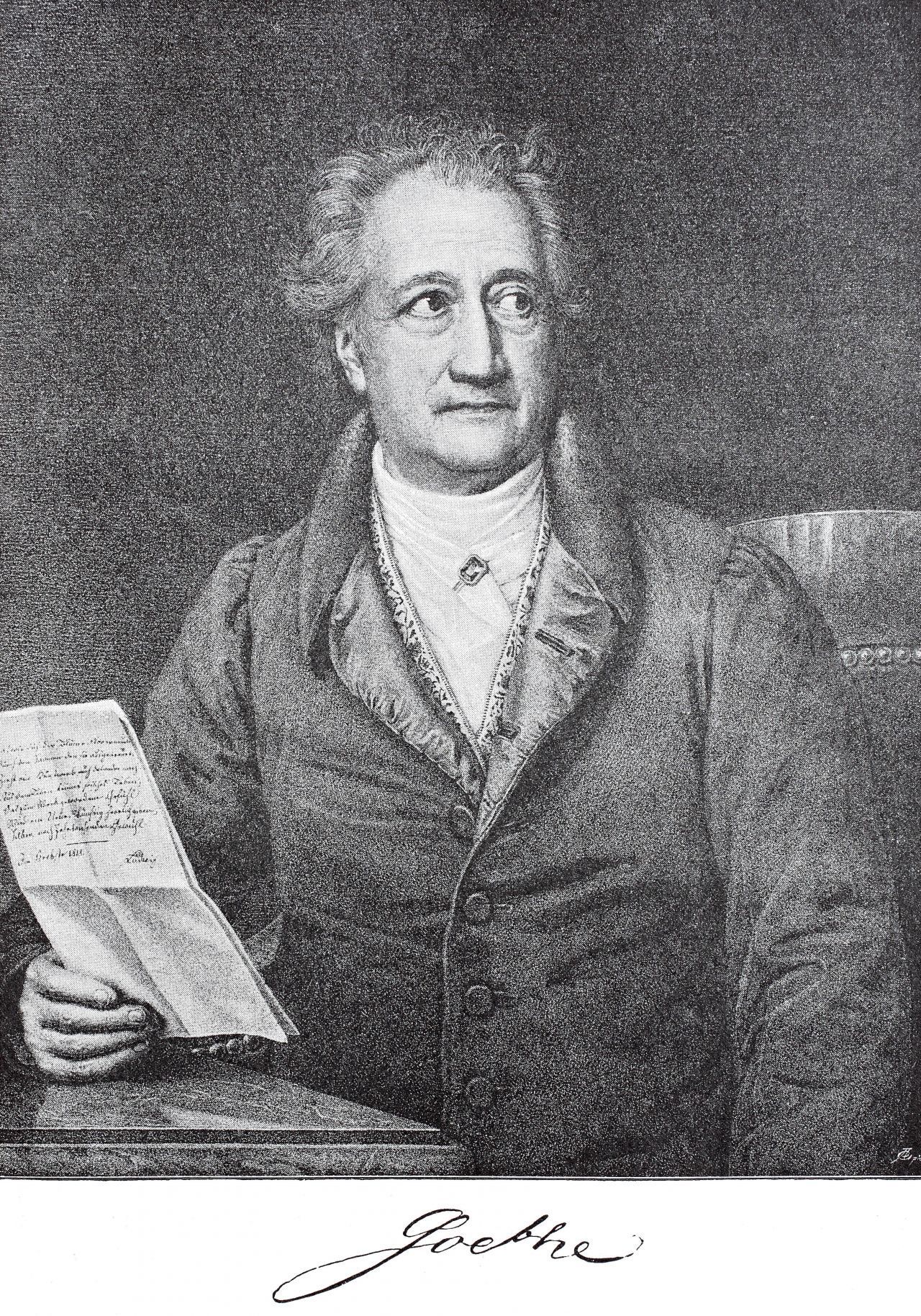 Johann Wolfgang von Goethe (1749 - 1832): Dichter und Naturforscher. Seine Dichtungen zählen bis heute zu den wichtigsten deutschsprachigen Schöpfungen.