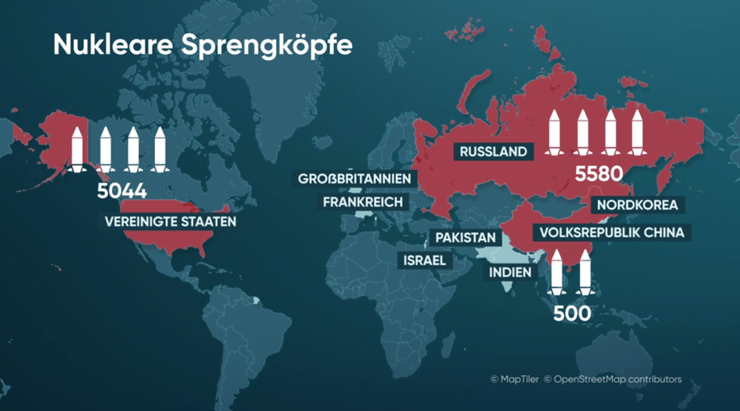 Insgesamt neun Länder weltweit haben eigene Atomwaffen.