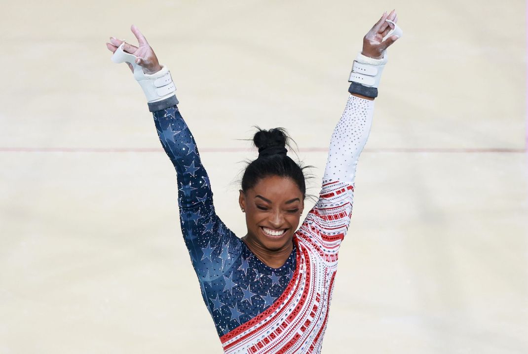 30. Juli 2024, Paris, Olympia: US-Turnerin Simone Biles