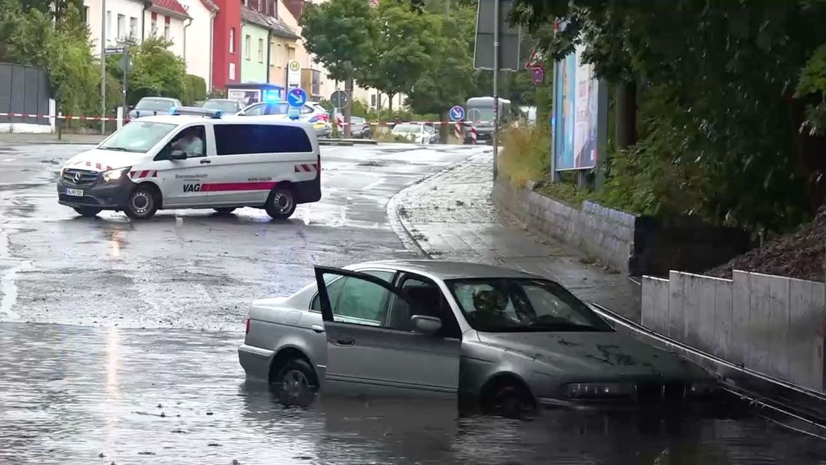 Überschwemmungen in Bayern wegen Unwetter