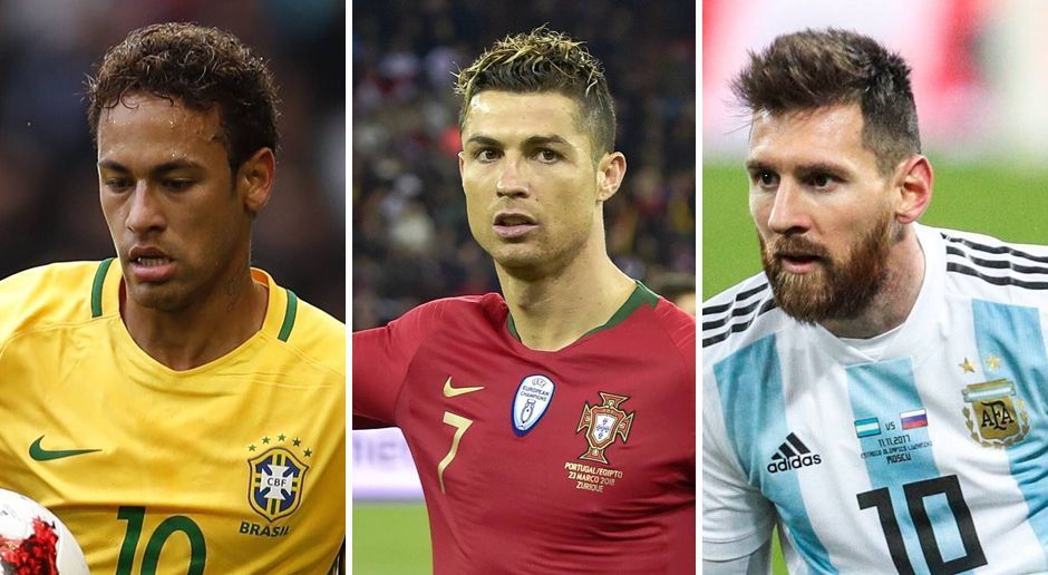 
                <strong>Collage Superstars</strong><br>
                Was verbindet Neymar, Cristiano Ronaldo und Lionel Messi (Bild v.l.) miteinander? Richtig, sie sind alle Riesenfußballer, waren aber noch nie Weltmeister. Im Sommer unternehmen sie einen erneuten Anlauf, um ihre Titelsammlung zu komplettieren. ran.de hat weitere großartige aktive und ehemalige Topstars zusammengestellt, denen der WM-Titel fehlt.
              