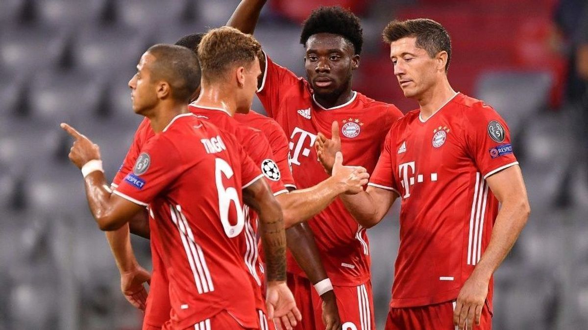 Die Bayern bejubeln den 4:1-Sieg gegen den FC Chelsea