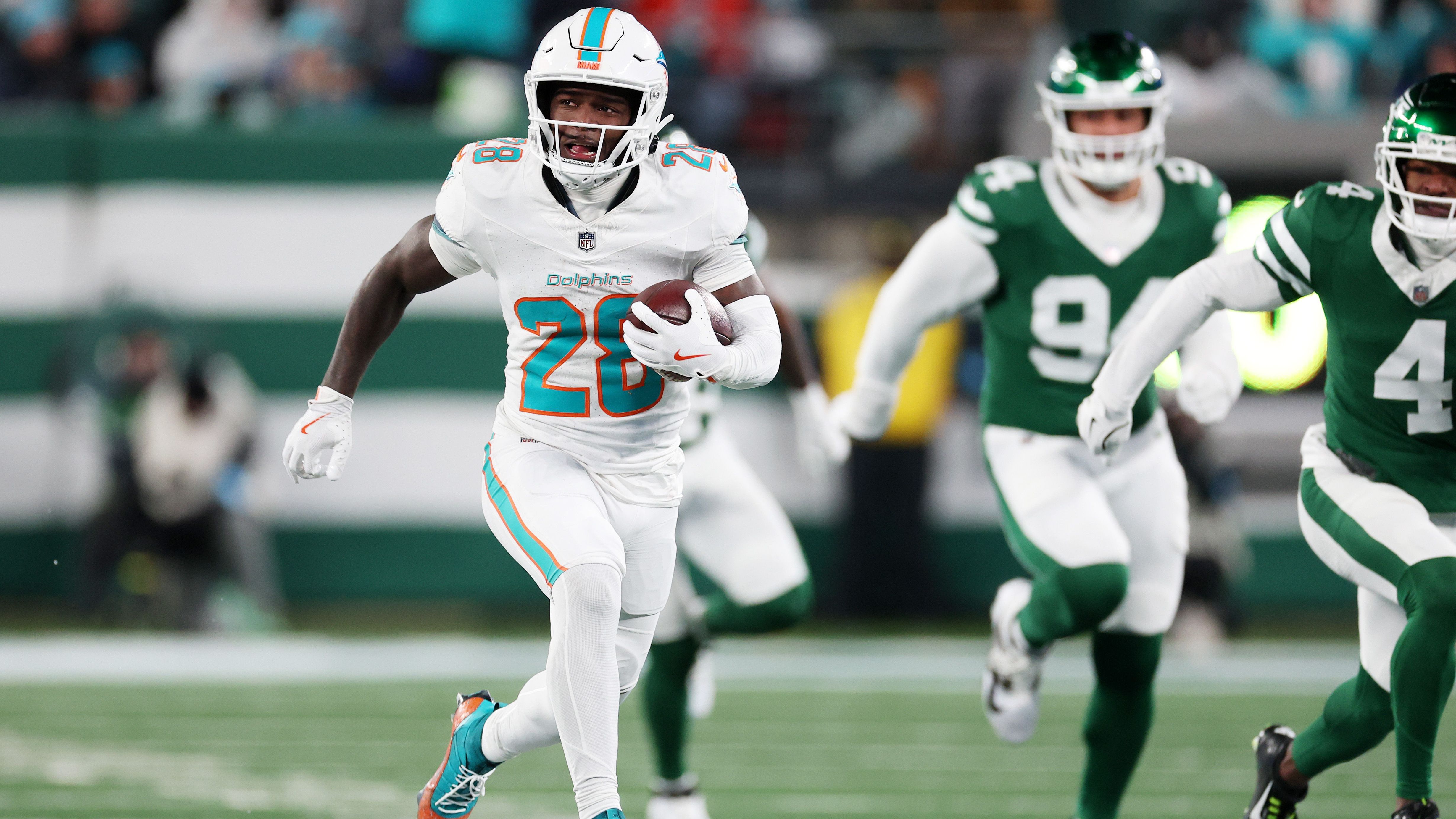 <strong>11. Platz:</strong> De'Von Achane (Miami Dolphins)<br><strong>Speed-Rating:</strong> 96