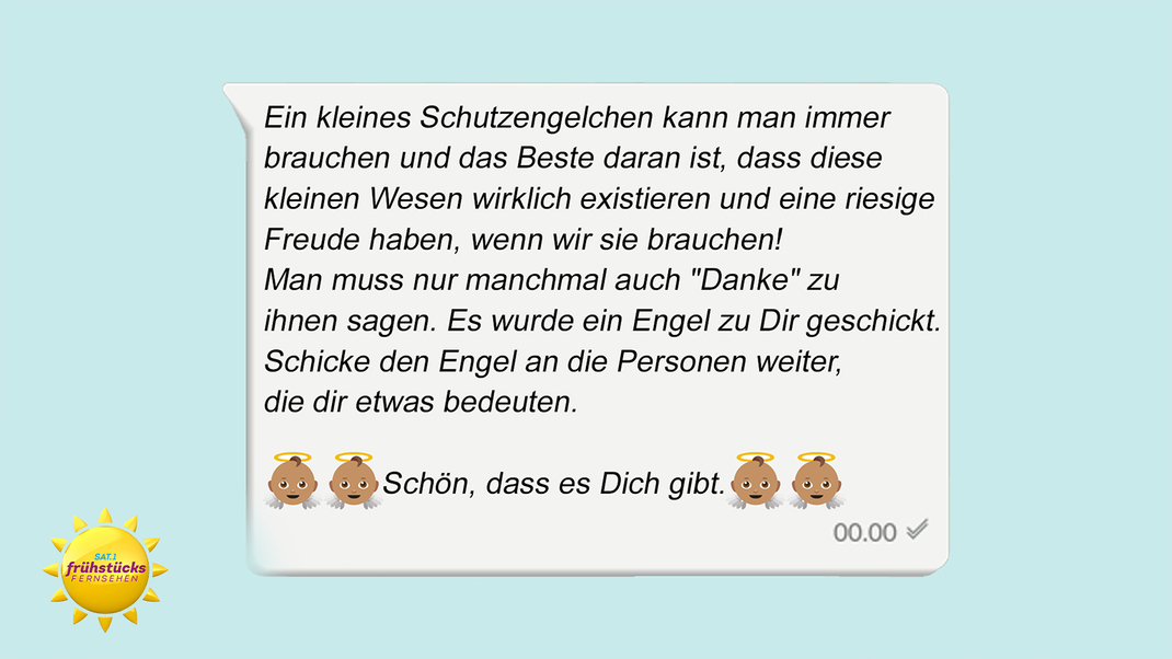 Verschicke einen WhatsApp-Kettenbrief mit einem Schutzengel für deine Liebsten.