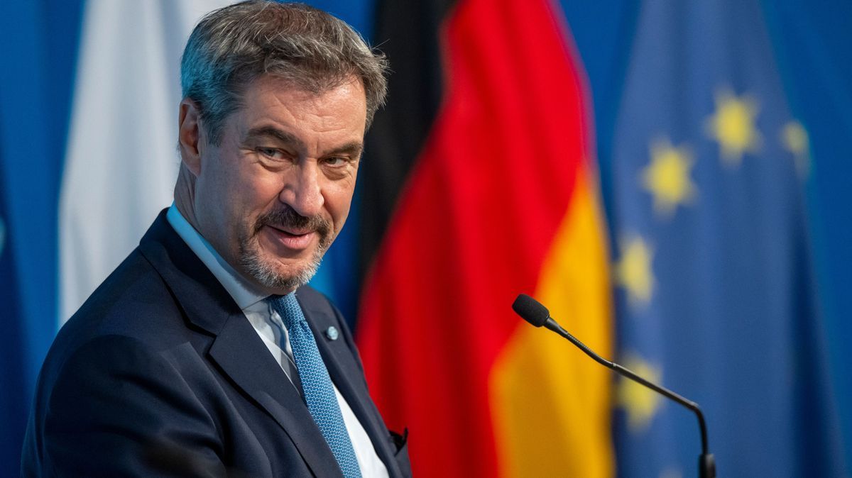 Markus Söder (CSU), Ministerpräsident von Bayern, nimmt nach einem Treffen mit dem neuen Vorsitzenden der Münchner Sicherheitskonferenz an einer abschließenden Pressekonferenz teil.