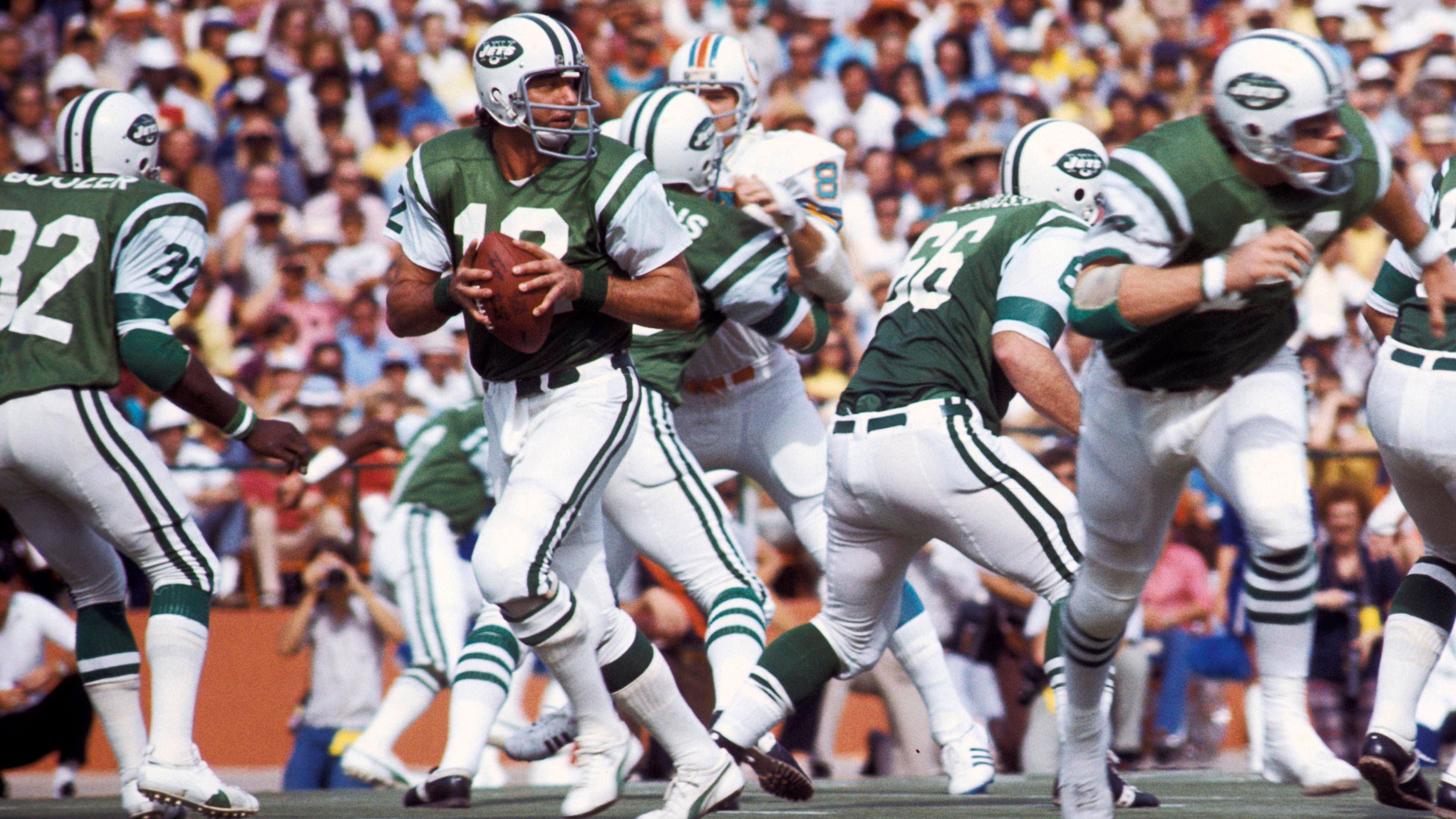 Team: New York Jets<br>Letzter All-Pro-Quarterback: Joe Namath<br>Jahr: 1972