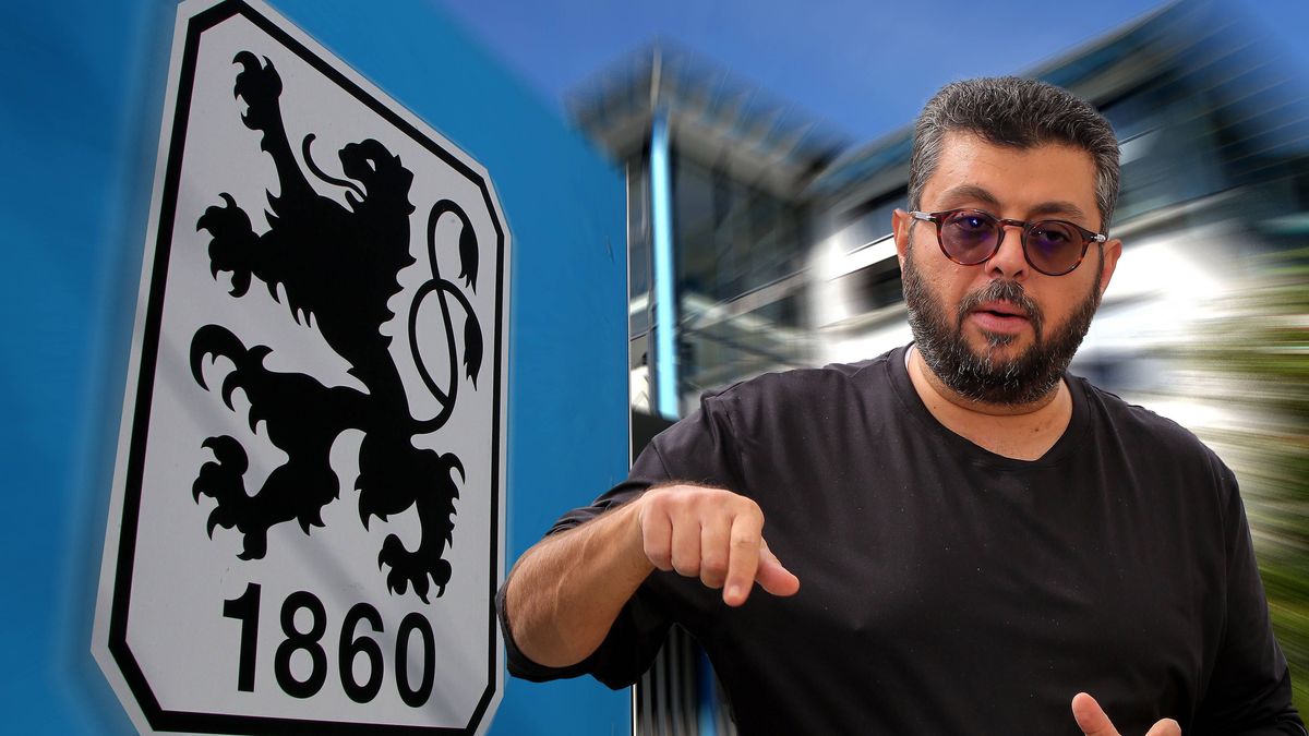 ! ACHTUNG FOTOMONTAGE ! Nach Medienberichten bleibt Hasan Ismaik, Mehrheitsgesellschafter, Inverstor beim TSV 1860 München, hier im Bild Hasan Ismaik, im Hintergrund die Geschäftsstelle des Vereins...