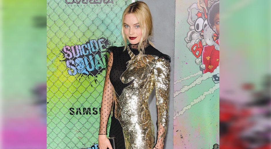 Margot Robbie trägt bei der Premiere von "Suicide Squad" ein Einhorn-Kleid.