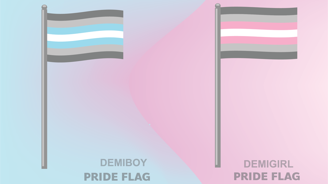 Die Demigirl-/Demiboy Pride Flagge: Eine stolze Darstellung für Demigirls und Demiboys, die ihre einzigartige Genderidentität feiern. Diese Flagge symbolisiert die Vielfalt und Sichtbarkeit innerhalb der LGBTQ+-Gemeinschaft und steht für Akzeptanz und Selbstbestimmung.