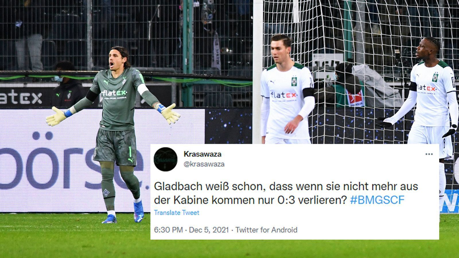 
                <strong>Gladbach übersteht zweite Halbzeit ohne weiteres Gegentor</strong><br>
                Die Gladbacher kamen natürlich wieder aus der Kabine, und eines muss man ihnen bei aller Häme lassen: In der zweiten Halbzeit kassierten die Fohlen dann keinen weiteren Treffer mehr.
              