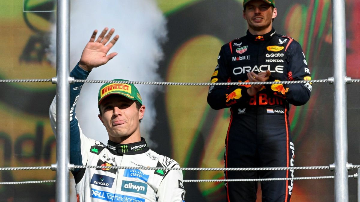 Jäger und Gejagter: Verstappen (r.) und Norris (l.)