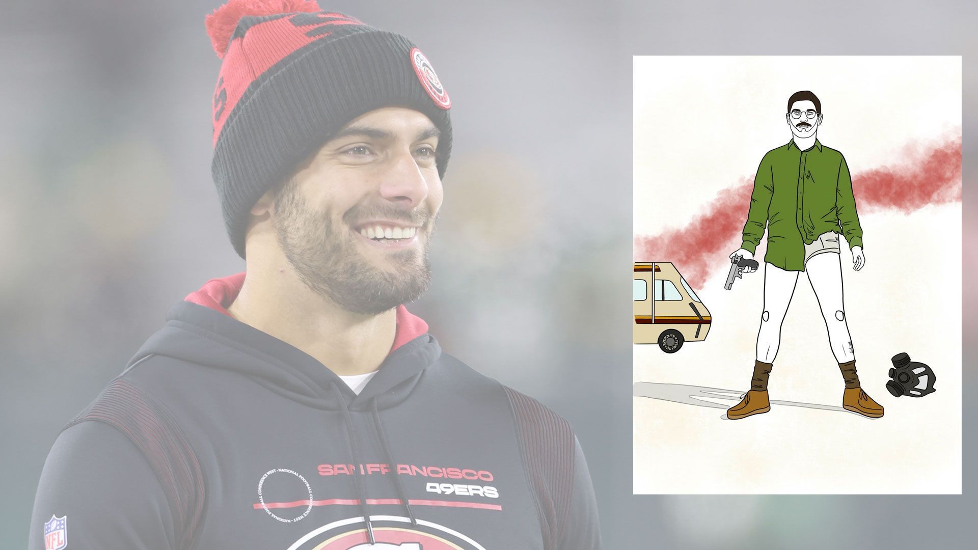
                <strong>Tag 71</strong><br>
                Jimmy Garoppolo als "Walter White" aus der Serie "Breaking Bad"
              