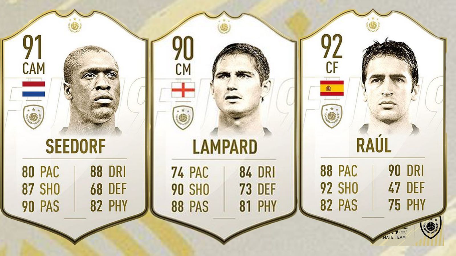 
                <strong>Die neuen Legenden in FIFA 19</strong><br>
                Neue Legenden für FIFA 19! EA Sports hat die Icons zum neuen Game präsentiert. Neben Raul sind nun unter anderem auch Johan Cruyff und Clarence Seedorf spielbar. ran.de gibt einen Überblick über die Legenden-Karten.
              
