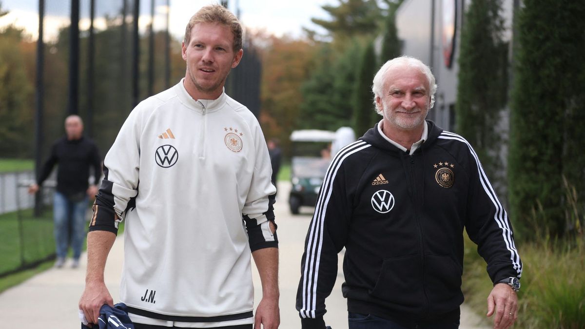 Nagelsmann und Völler (r.) auf der USA-Reise