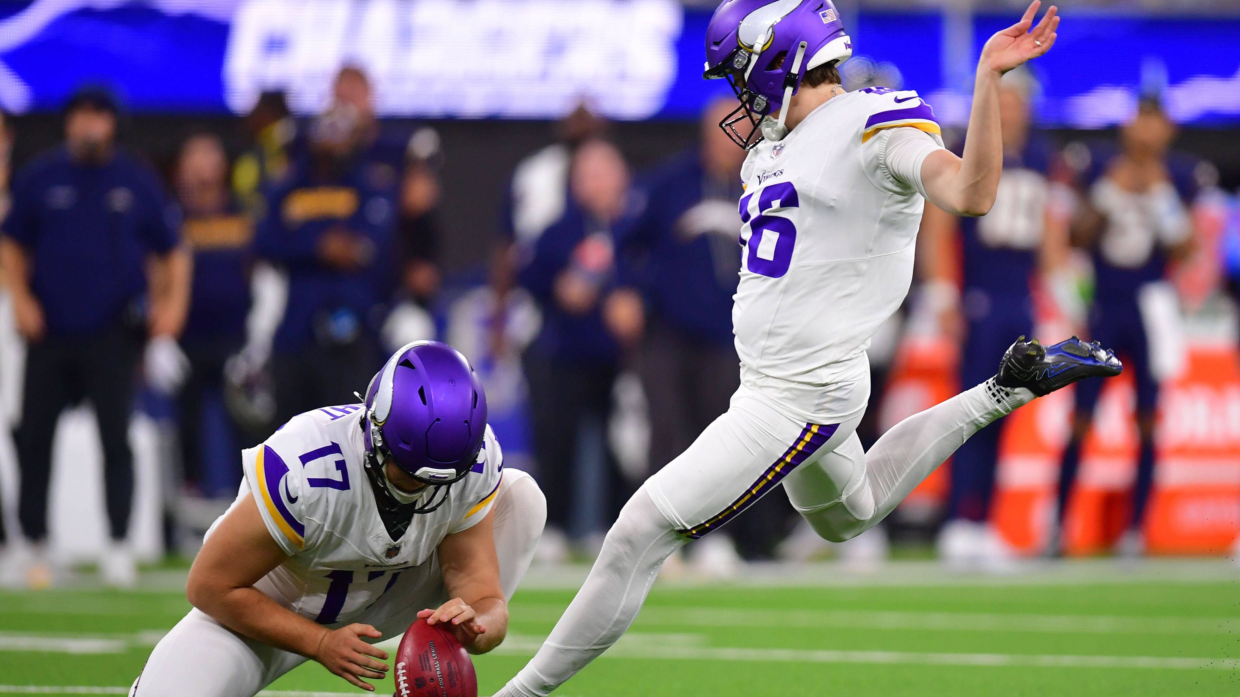 <strong>Will Reichard - 62 Yards</strong><br>Beim deutlichen 48:10-Sieg der Minnesota Vikings gegen die Cincinnati Bengals gelang Will Reichard ein 62-Yard-Field-Goal.