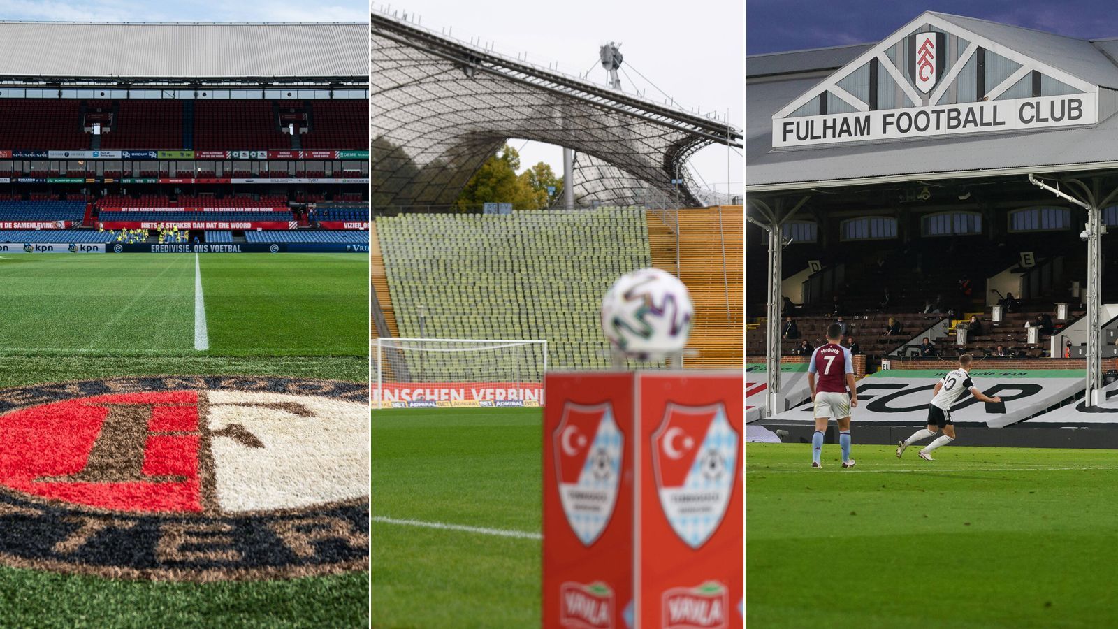 
                <strong>In diesen legendären Stadien Europas wird immer noch Profifußball gespielt</strong><br>
                Der Münchner Drittligist Türkgücü hat eine neue Heimstätte. Der Aufsteiger zieht ins altehrwürdige Olympiastadion um (Mi.), wo damit nach 15 Jahren wieder Profifußball gespielt wird. ran.de zeigt weitere Kultstadien in Europa, die trotz des Alters immer noch genutzt werden. (Stand: 10. Oktober 2020)
              